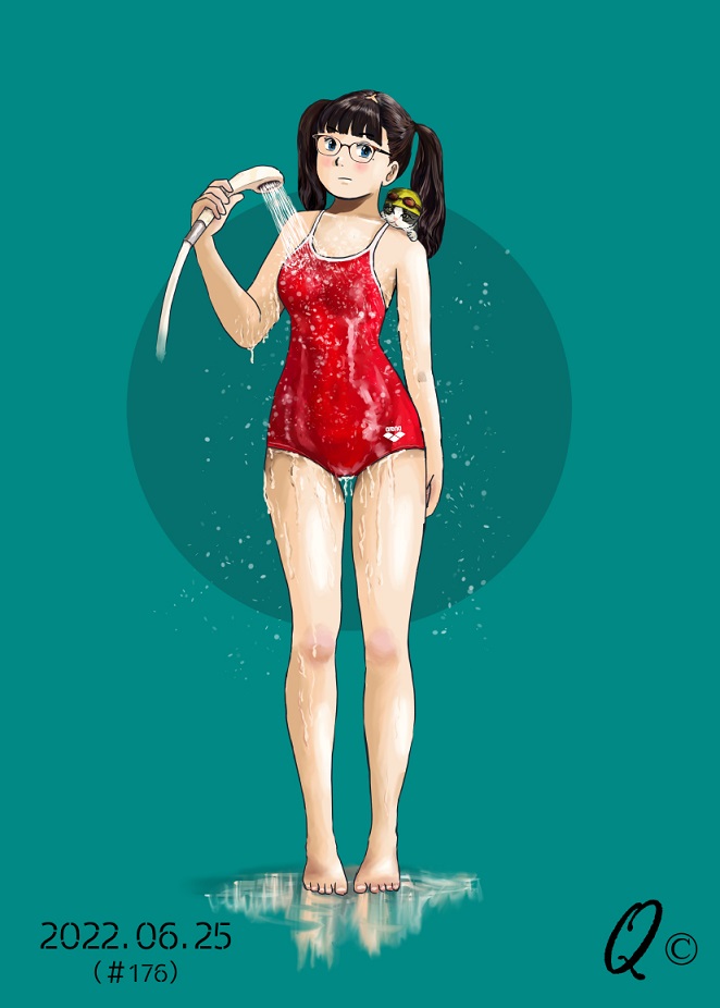 今日も暑かった～🌞
シャワー浴びたい🚿🚿 