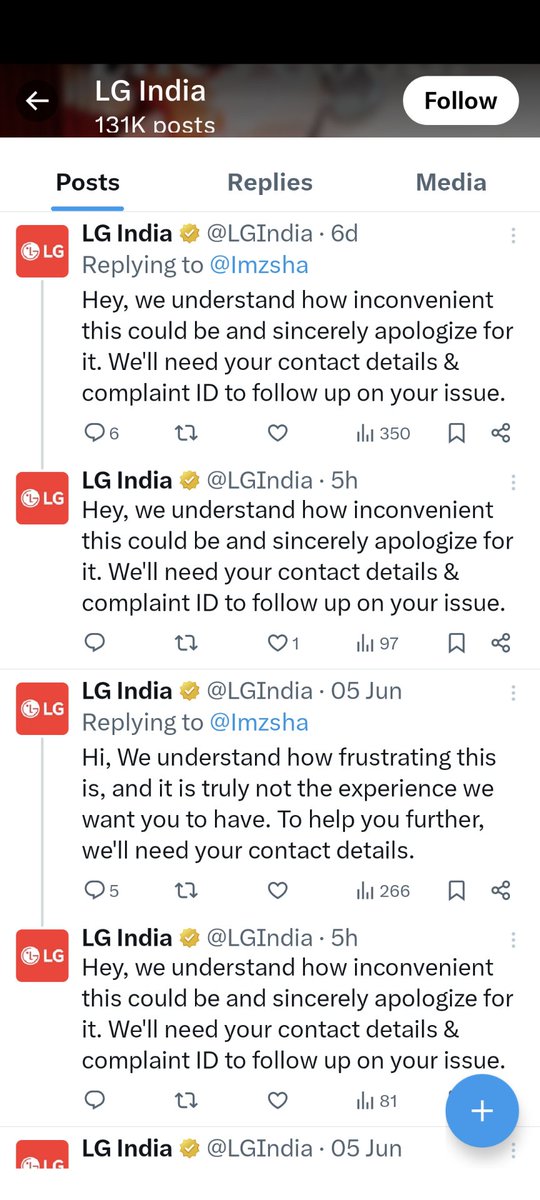 SeeratBatth's tweet photo. @LGIndia these screenshots should be a testament for not buying LG ever again! After buying 15plus products this is how you treat your customers https://t.co/fxdOA7rt4o