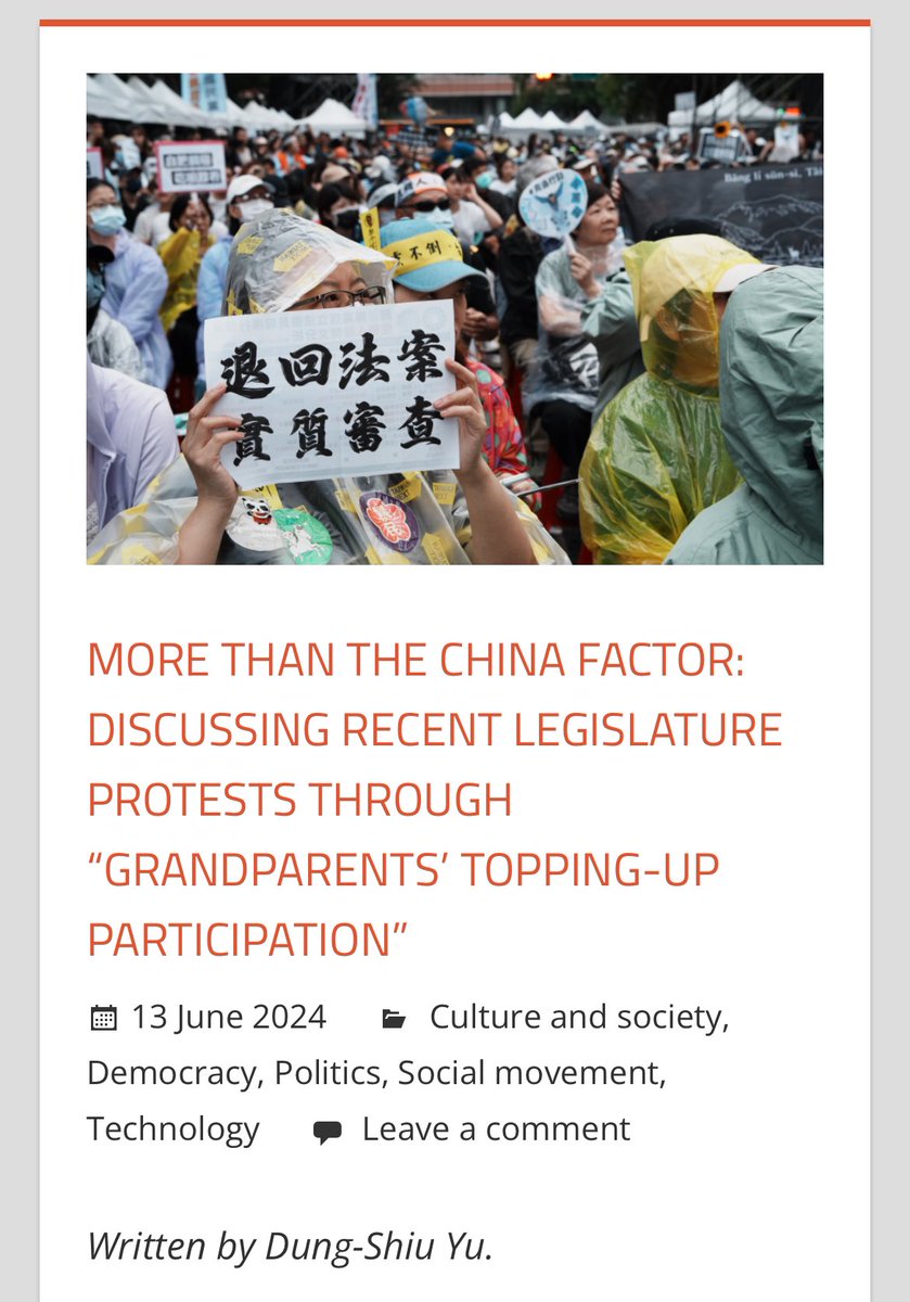 dion_yu's tweet photo. 【New Article Arrived!】

In this article, I discuss recent legislature protests through a more native perspective: Grandparents’ topping-up participation.
Go check it out and give me some feedback! (Link in below) https://t.co/z5gBizaFIK