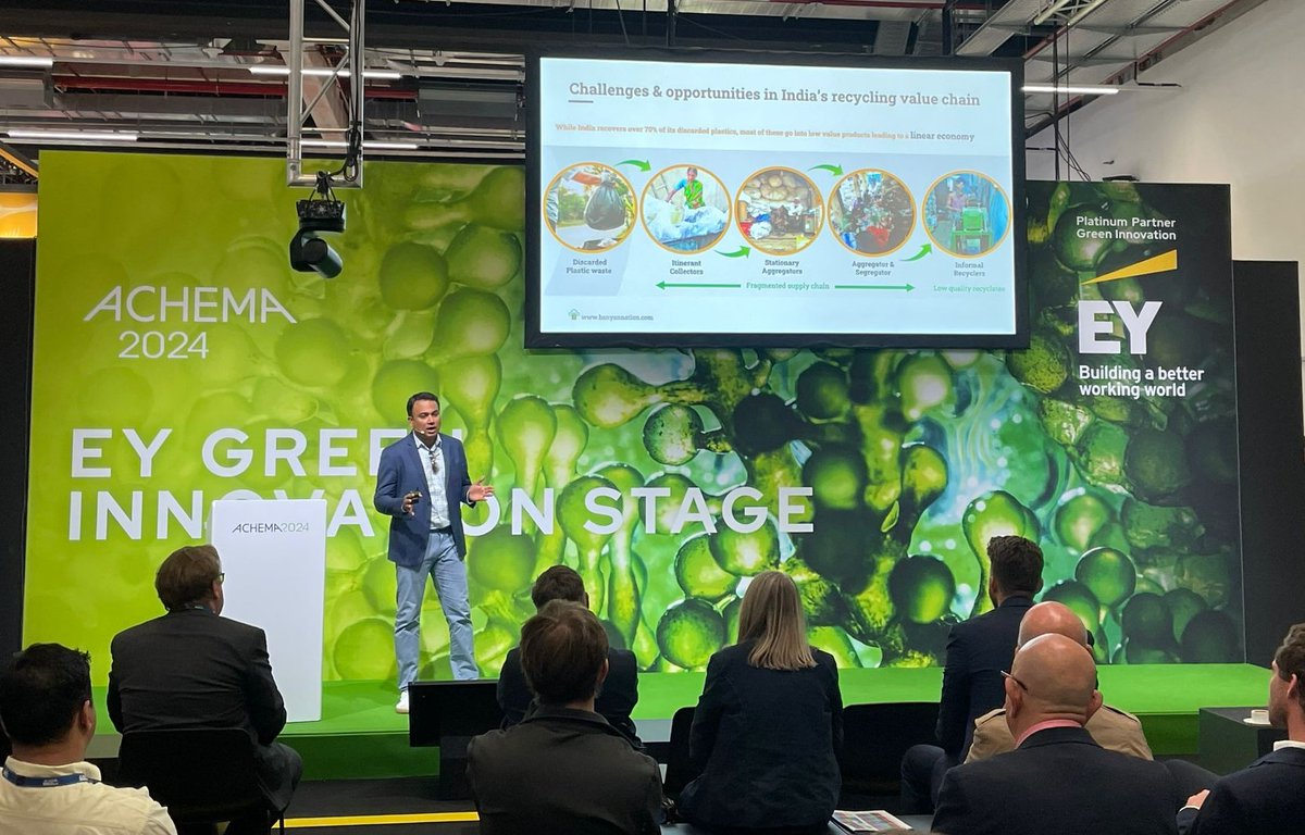 Banyan_Nation's tweet photo. Our Co-Founder & CEO, @manivajipey was part of the 'ISC3 and Friends – Startup Slam' at @ACHEMAworldwide.
Thank you @isc3centre for giving us the opportunity to showcase #BanyanNation's pioneering efforts in transforming #PlasticRecycling in India.
#ISC3 #Recycling #ACHEMA24 https://t.co/D0tkzNhESK