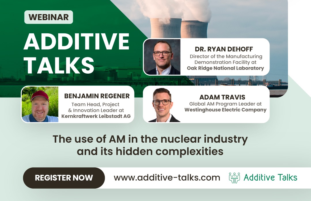 3DAdept's tweet image. 🗣️Today is D-DAY 💥
 
Experts from @ORNL, @WECNuclear &amp;amp;  #KernkraftwerkLeibstadt will join our #additivetalks table for a convo on the use of #additivemanufacturing in the #nuclear industry . Are you ready?
The virtual conversation will take place here 👇
rb.gy/vk1q3k