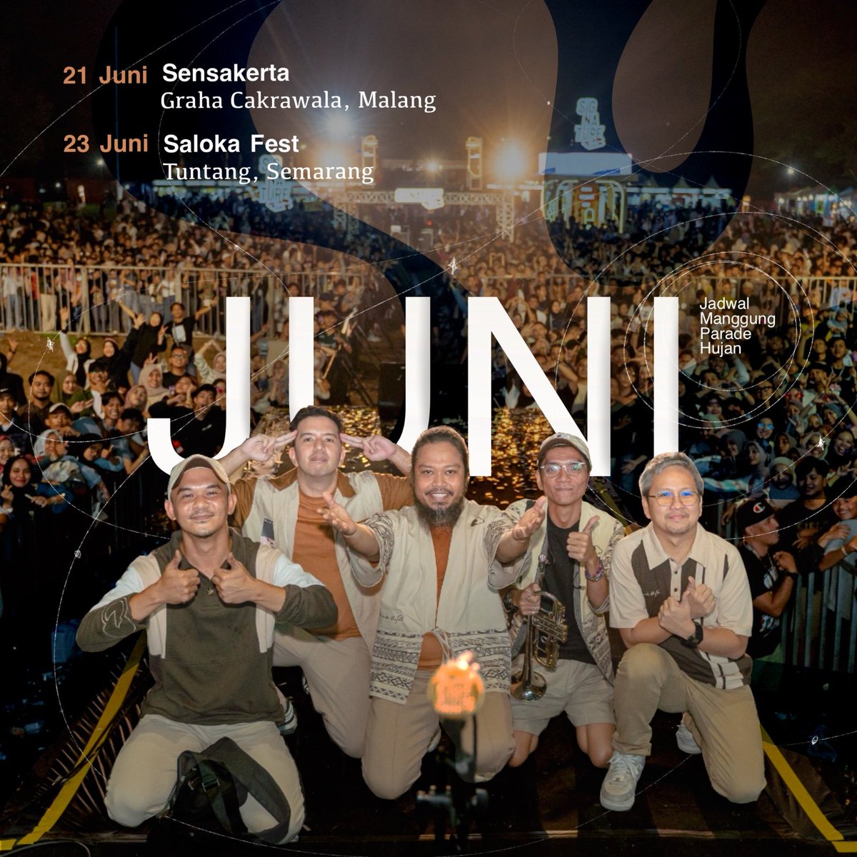 •JUNI 2024•

Kami akan menyapa kalian di Malang dan Semarang Bulan Juni ini 🫶🏻

21 Juni SENSAKERTA - Malang
23 Juni SALOKA FEST - Semarang

Catat tanggalnya, jangan sampai kelewat, info lengkap langsung kepoin IG-nya

Sampai jumpa 🫰🏼