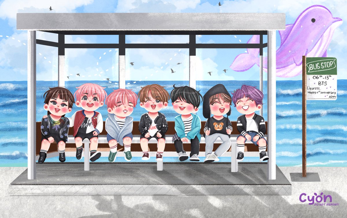 Happy 11th anniversary, the love of my life! 💜💜

#btsfanart #BTS11stAnniversary