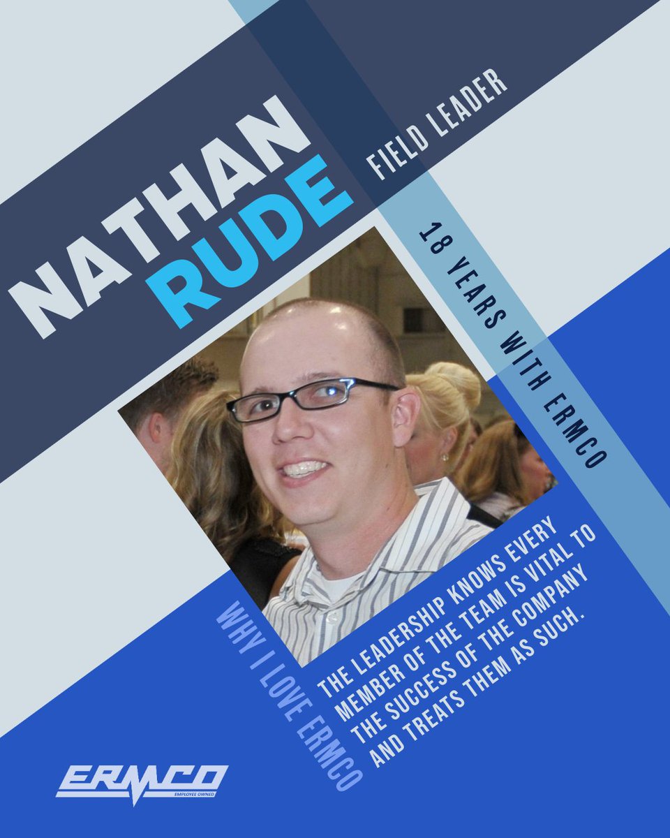 ERMCOInc's tweet photo. Our employee spotlight for June is Nathan Rude! Nathan is out working hard every day for @ERMCOInc as a leader in the fabrication department and everything he does is so important to our operations.

Thanks Nathan for all you do to make @ERMCOInc successful!

#WeAreERMCO https://t.co/FqYqtS3vef