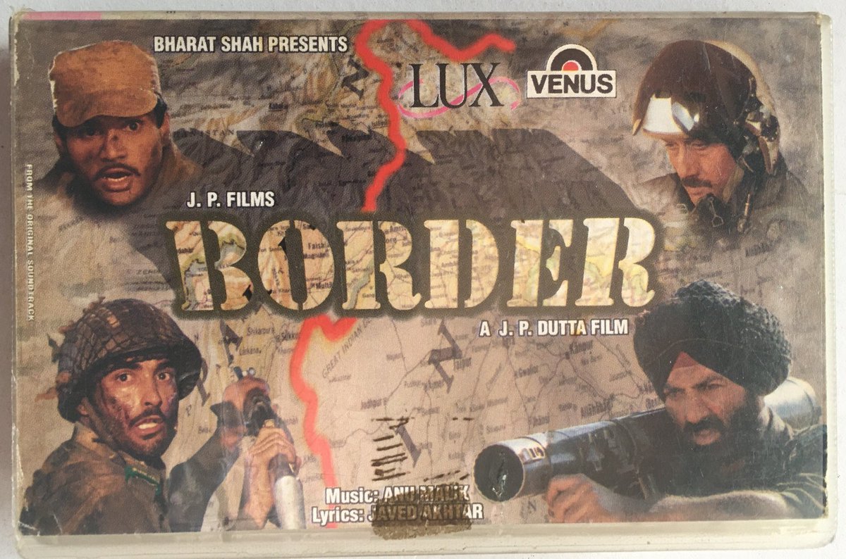 MovzMusicals999's tweet photo. #27YearsOfBorder
SET during indo pak war of 1971 and based on the events of #BattleOfLongewala
#Border Audio cassette
#AnuMalik musical
@iamsunnydeol @SunielVShetty @jackieshroff #Akshayekhanna #Tabu @PoojaB1972 #JPDutta https://t.co/tanLBqqBfe
