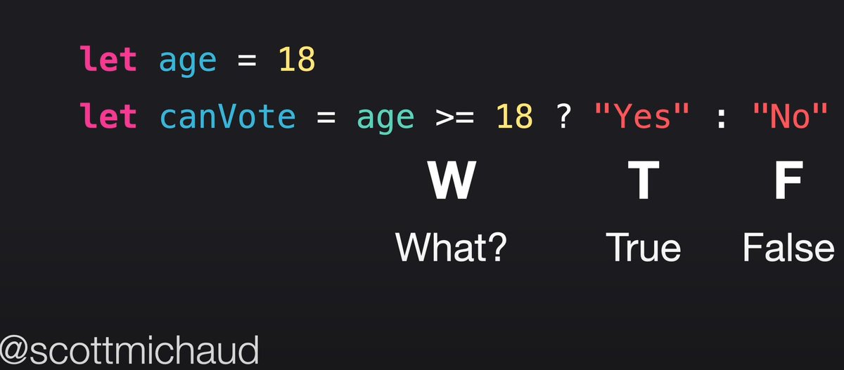martinkabat's tweet photo. #100DaysOfSwiftUI, day 5 done. Conditions, multiple conditions, switches and ternary operator with WTF (read What?, True, False) trick. #100DaysOfCode #Swift #Xcode15 #Swift5 #developer #programming #coding #code https://t.co/MqNfAtgoPF