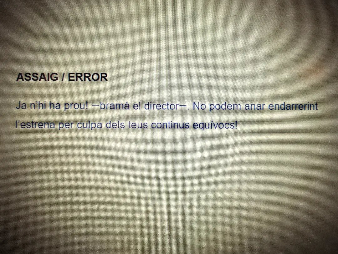 Litus90's tweet photo. #microrelats #microcontes #escriure #escriureencatalà #relatsencatalà #uncontecadadia #dia1545 #assaigerror #teatre #estrena https://t.co/FE44YoGRyh