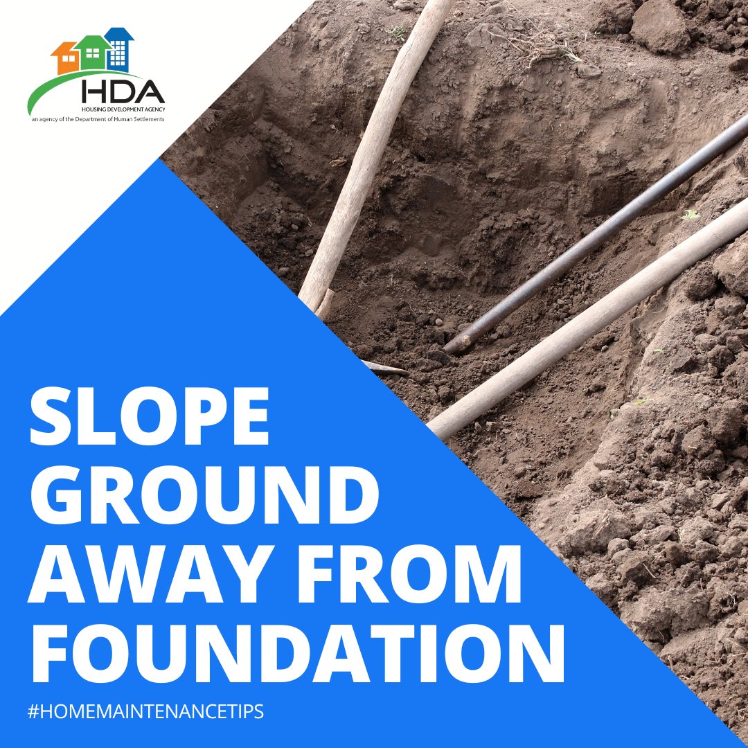 the_hda's tweet photo. #HomeMaintenceTip | Slope Ground Away from Foundation
Ensure the ground around your home slopes away from the foundation to prevent water from pooling and seeping into your home through your doorway.
Follow us for more tips and advice.
#TheHDA #HousingTheNation #HdaAtWork https://t.co/N9y4cqQnHh