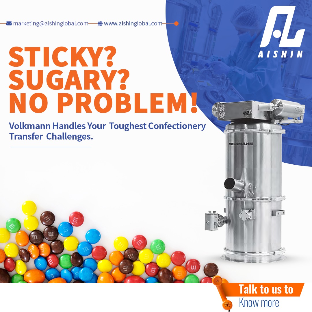 aishin_01's tweet photo. Choosing the ideal transfer system depends on your specific product characteristics, production volume, and budget. However, for high-speed, continuous confectionery manufacturing, Volkmann's vacuum transfer systems are the clear frontrunners. 

#VolkmannSystems #Confectionary https://t.co/3XPDxRus31