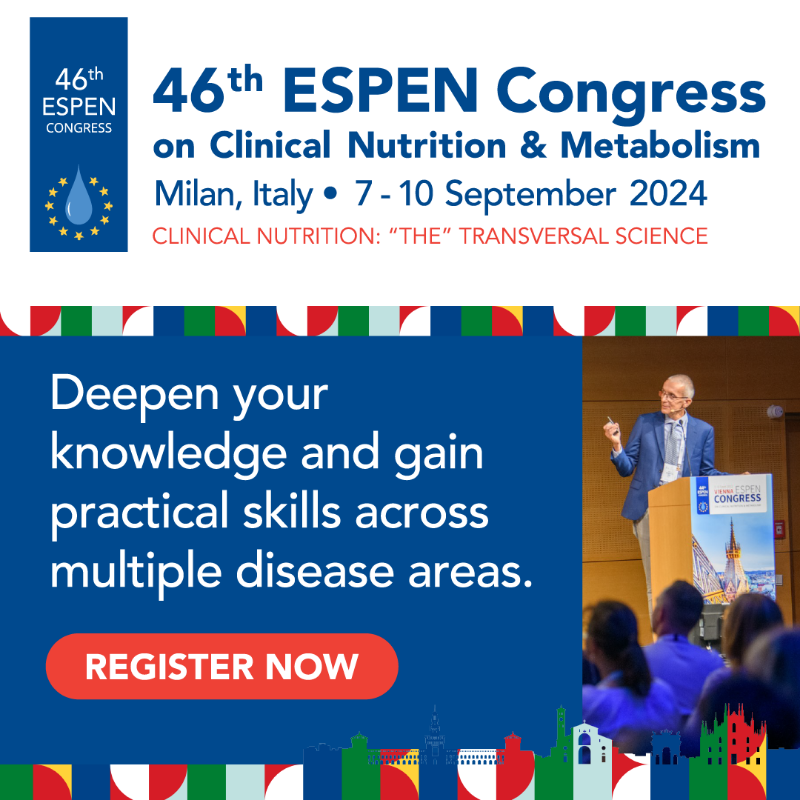 espen_congress's tweet photo. Registrations are still open for #ESPEN2024! 

Join us in Milan to stay ahead of the latest research and innovations in clinical nutrition and metabolism.