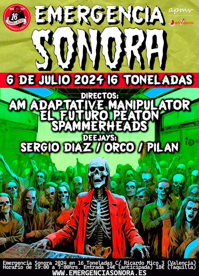 ValenciaDark's tweet photo. El sábado 6 de julio vuelve Emergencia Sonora a @Toneladas16 #Valencia con 3 bandas, DJs, performances y exposiciones desde la tarde hasta la madrugada.
#darkmusic #darkelectronics #EBMmusic #industrialmusic #oldschoolmusic
Más info en: https://t.co/deBEcE1RGs https://t.co/2uAglScwzq