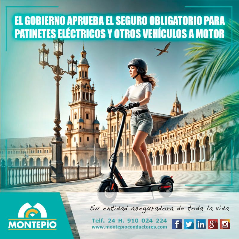 MontepioCond's tweet photo. El Gobierno aprueba el seguro obligatorio para patinetes eléctricos. Anticípate a esta ley y garantiza tu seguridad a bordo de tu patinete contratando el Seguro de Movilidad Personal de Montepío.

💻 Artículo completo: https://t.co/9tSHSpkbxM https://t.co/to3YZH2kw3