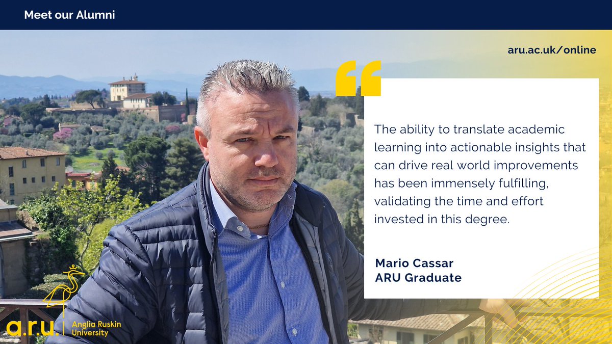 angliaruskinDL's tweet photo. 📈 Mario chose to pursue our Master's degree in Project Management to complement his professional background and further excel in his areas of practice. 

⭐ Read his distance learning journey > https://t.co/zW1Mb0jOf6

#ARUProud #distancelearning #ARUGrad

@ARUAlumni https://t.co/rvTcVlUjaB
