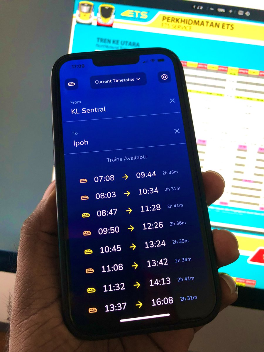 ✨New App for 🇲🇾✨

The current ETS train timetable pdf is a bit hard to read and confusing.
So, i created an app to easily check ETS routes without needing to log in.

The new August 2024 timetable and the new ETS Express is also up to date! 🚅

(Download Link in comment)