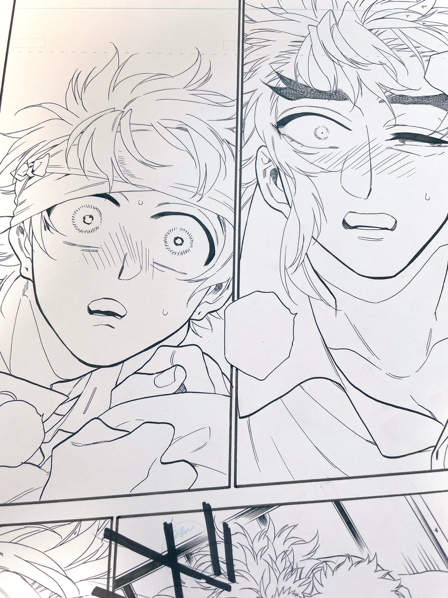 🔥🎴間に合うかなと不安で進捗も上げられずにいたんですが、ペン入れの底が見えてきました…👷‍♂️🌄もう一踏ん張りしてきます! 