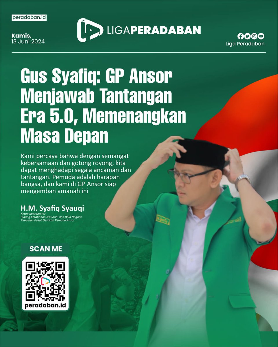 Kami percaya bahwa dengan semangat kebersamaan dan gotong royong, kita dapat menghadapi segala ancaman dan tantangan. Pemuda adalah harapan bangsa, dan kami di GP Ansor siap mengemban amanah ini. <a href="/mahdikherid/">Mahdi Kherid</a>
peradaban.id/gus-syafiq-gp-…