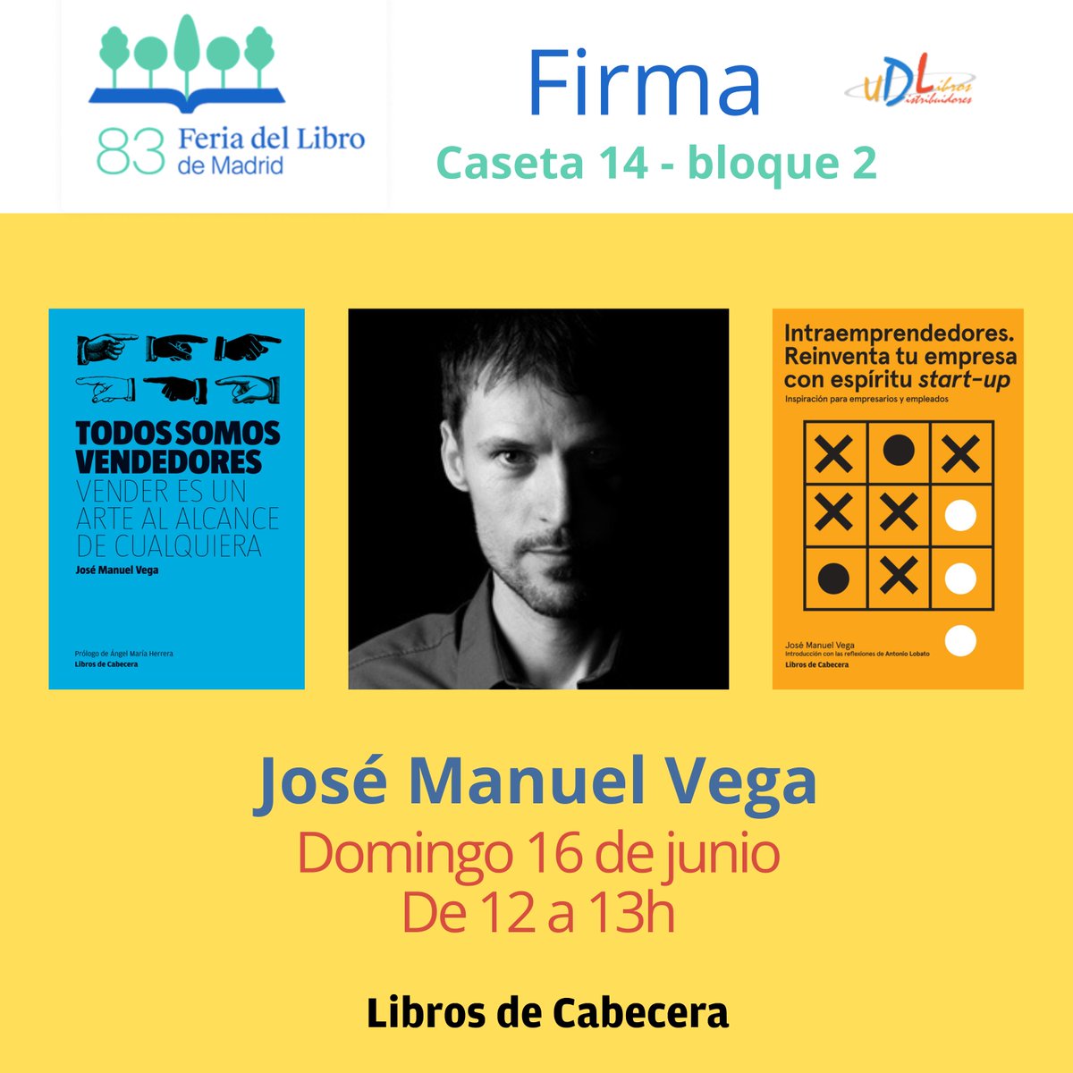 libroscabecera's tweet photo. Uno de los asiduos a la @FLMadrid te espera este domingo en la Caseta 14 de @udllibros 
@historiasdev 
#todossomosvendedores #intraemprendedores https://t.co/R8gZPhwFyd