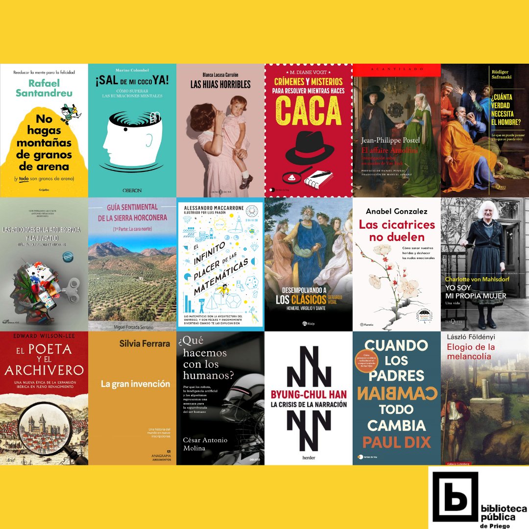 𝙾𝚝𝚛𝚊𝚜 𝚒𝚗𝚝𝚎𝚛𝚎𝚜𝚊𝚗𝚝𝚎𝚜 𝚗𝚘𝚟𝚎𝚍𝚊𝚍𝚎𝚜 𝚋𝚒𝚋𝚕𝚒𝚘𝚐𝚛á𝚏𝚒𝚌𝚊𝚜.📷📷📷📷📷
#bibliotecadepriegodecordoba
#priegodecordoba
#ayuntamientodepriegodecordoba
#novedadesliterarias
#novedadesbibliograficas
#RecomendacionesLiterarias
#leermola
#leeresvivir