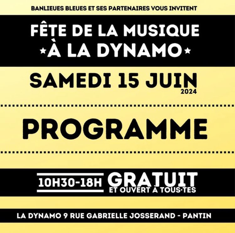 juanxbal's tweet photo. 💃🏼🕺 Ce samedi on fête la musique à la Dynamo @BBleues avec de talentueux artistes et les choristes des #QuatreChemins en clôture de la journée à 17 heures : venez nombreux ! 
#Pantin #Fetedelamusique #chant #chorale @VilledePantin @Est_Ensemble https://t.co/5cyNLbfqAK