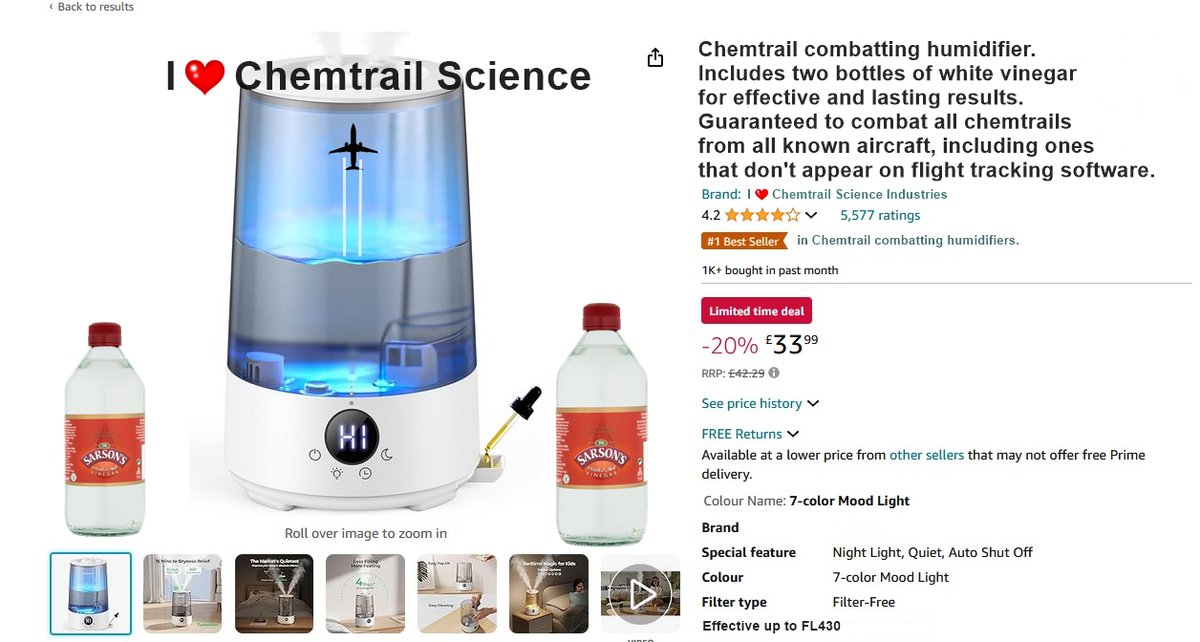 DeborahClaireUK's tweet photo. Buy me. 
#chemtrails #geoengineering #SillyBuggers https://t.co/t6xKG8tekI