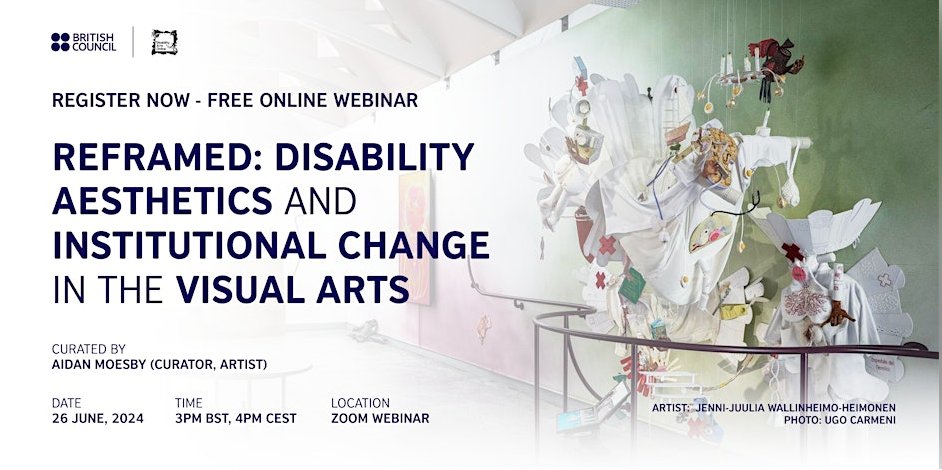 deBritish's tweet image. Join us on 26 June for the &quot;Reframed: Disability Aesthetics and Institutional Change in the Visual Arts&quot; webinar.  Hear from global artists and curators discussing the future of disability in visual arts. 

Register now! #DisabilityArts #VisualArts

eventbrite.co.uk/e/reframed-dis…