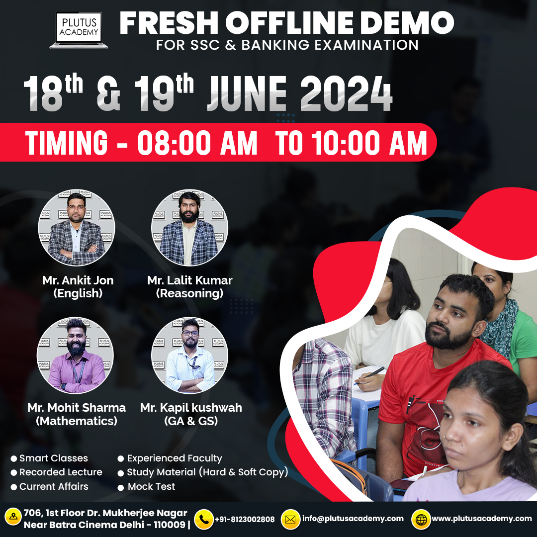 PlutusAcademy_'s tweet photo. Get Ready for SSC &amp; Banking Exams with Our Free Demo!

Join our FREE Offline Demo Sessions on June 18th &amp; 19th, 2024, from 8:00 AM to 10:00 AM, and enjoy:
.
.
.
#plutusacademy #offlinedemo #successjourney #educationmatters #learningadventure #sscexampreparation #sscchsl #ssc https://t.co/iKKnz0bweJ