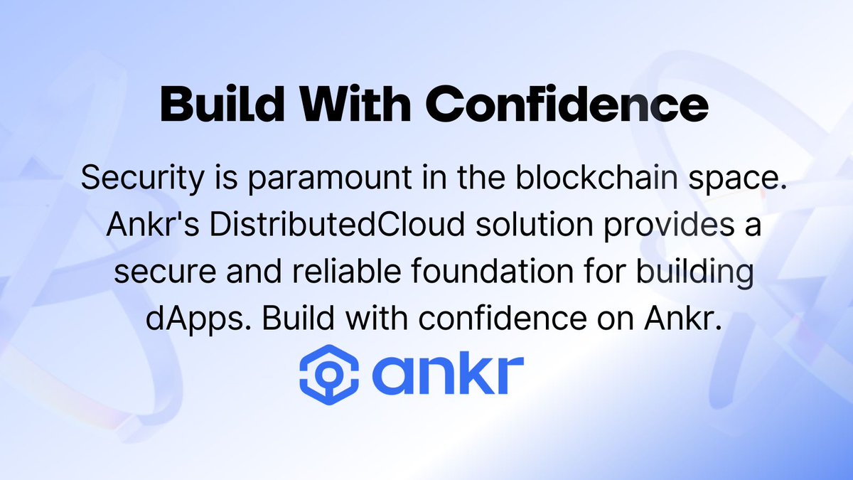 obedonchian's tweet image. Security is paramount in the #blockchain space. Ankr&apos;s #DistributedCloud solution provides a secure and reliable foundation for building dApps. Build with confidence on Ankr.
#Ankr