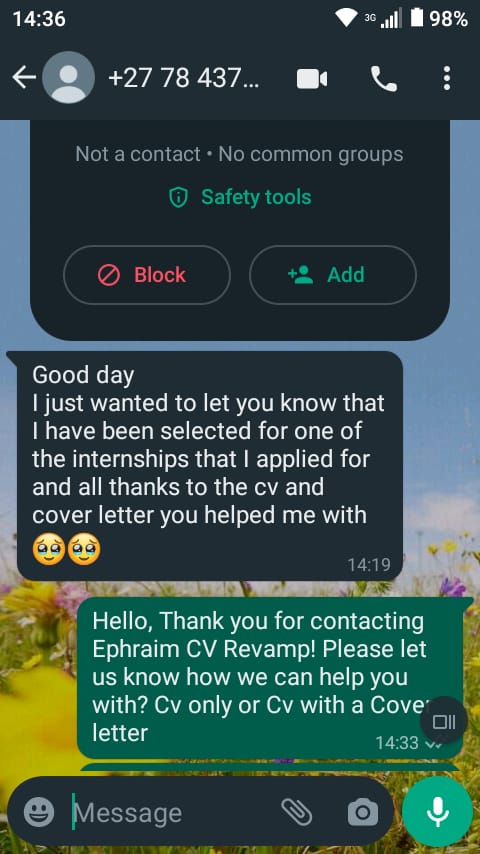 Ephraim_Snr's tweet photo. #Ad Revamp your CV to attract recruiters
Only R25 for the unemployed and R50 for the employed. CV + Cover letter R90

Dm, call or WhatsApp: 073 330 8330

Elon Musa JazziQ Rorisang Daily Sun Robot Boii ANC and IFP #JobSeekersSA https://t.co/tWlAele6RC