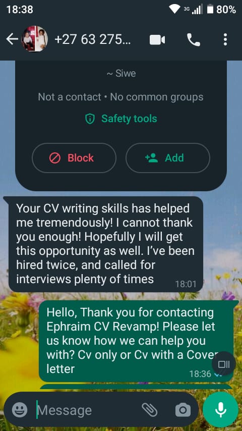 Ephraim_Snr's tweet photo. #Ad Revamp your CV to attract recruiters
Only R25 for the unemployed and R50 for the employed. CV + Cover letter R90

Dm, call or WhatsApp: 073 330 8330

Elon Musa JazziQ Rorisang Daily Sun Robot Boii ANC and IFP #JobSeekersSA https://t.co/tWlAele6RC