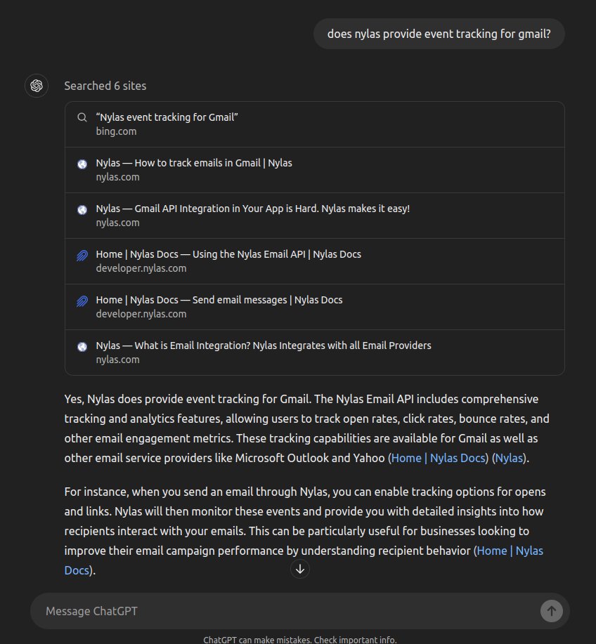 cynrioltd's tweet image. So ChatGPT is now searching the web for realtime info:
#chatgpt4o #eventtracking #email