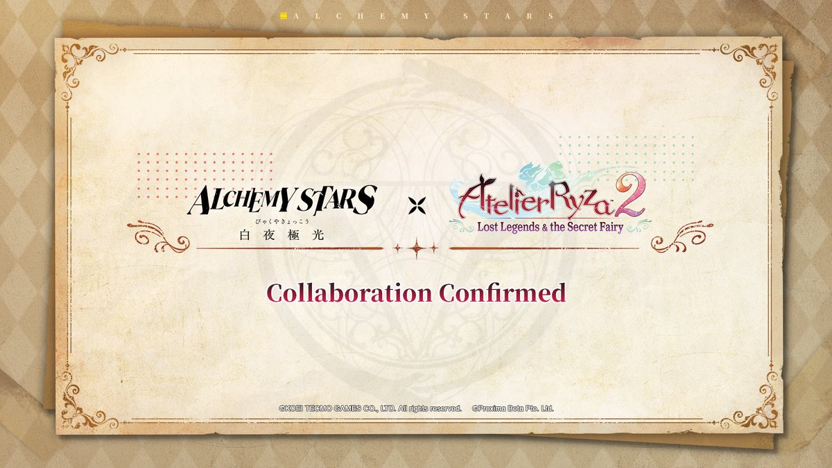 The collaboration between 《Alchemy Stars》 and 《Atelier Ryza 2: Lost Legends &amp; the Secret Fairy》 is now confirmed! 

The collab will begin in July-August!

#AlchemyStars
#AtelierRyza2