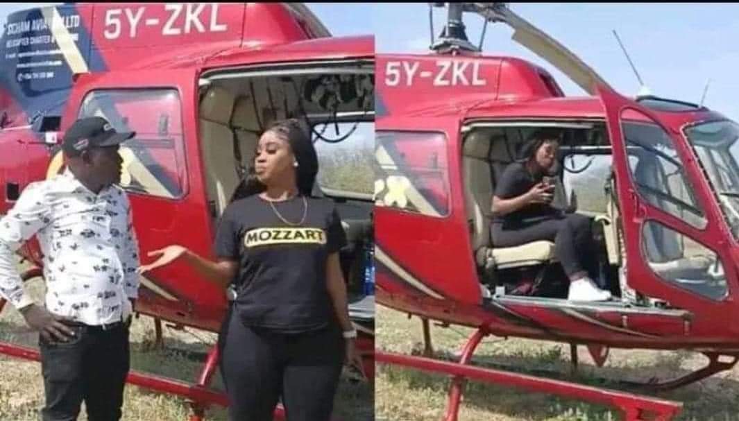 JoakerRay's tweet photo. Man is in disbelief as he asked a lady via a phone call to come over, promising that he'll pay her transport fare upon arrival, only to see the lady arriving from a chartered helicopter. She demanded her transport fare as soon as she arrived. 😭😂 https://t.co/7cjtddiaIP