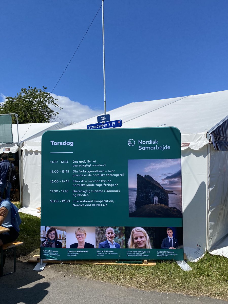 Så går det løs på Folkemødet kl 13 i Nordisk ministerråds telt. Debat om forbrugerne grønne valg 👌 #dkgreen #folkemødet