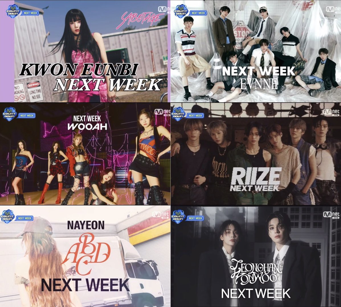evnne_hanbin's tweet photo. M Countdown Next Week Lineup: KWON EUNBI, EVNNE, WOOAH, RIIZE, NAYEON, JEONGHAN X WONWOO

@EVNNE_official #EVNNE #이븐 https://t.co/pyZqmHQNtV