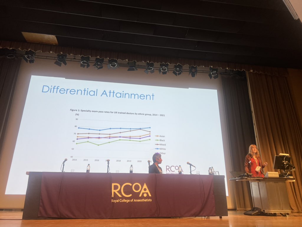 Ramai Santhirapala (@ramai23) on Twitter photo ‘I will keep talking about this until this is corrected. We cannot accept #differentialattainment in 2024 - outcomes which may be biased by one’s background’
Impassioned words by <a href="/drmumsjt/">Sarah Thornton</a>, <a href="/RCoANews/">Royal College of Anaesthetists</a> #CollegeTutorsMeeting2024 ‘I will keep talking about this until this is corrected. We cannot accept #differentialattainment in 2024 - outcomes which may be biased by one’s background’
Impassioned words by <a href="/drmumsjt/">Sarah Thornton</a>, <a href="/RCoANews/">Royal College of Anaesthetists</a> #CollegeTutorsMeeting2024