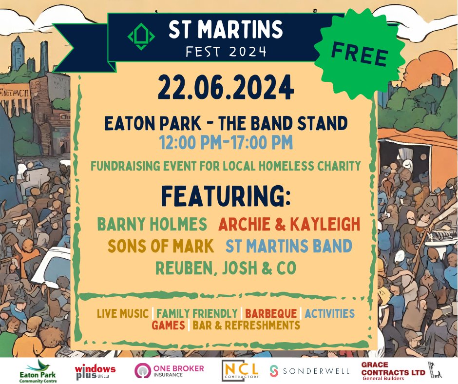 Are you coming along to St Martins Fest at Eaton Park on the 22nd June? ☀️