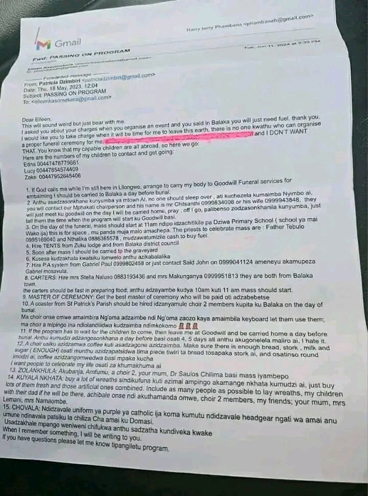 Ashago97's tweet photo. Shanil Dzimbiri's Funeral Wish Letter https://t.co/PxxuWLkqvp
