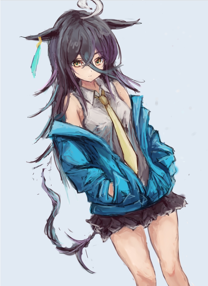 マンハッタンカフェ(ウマ娘) 「#これを見た人は青が入ってる画像を貼れ 」|柳のイラスト