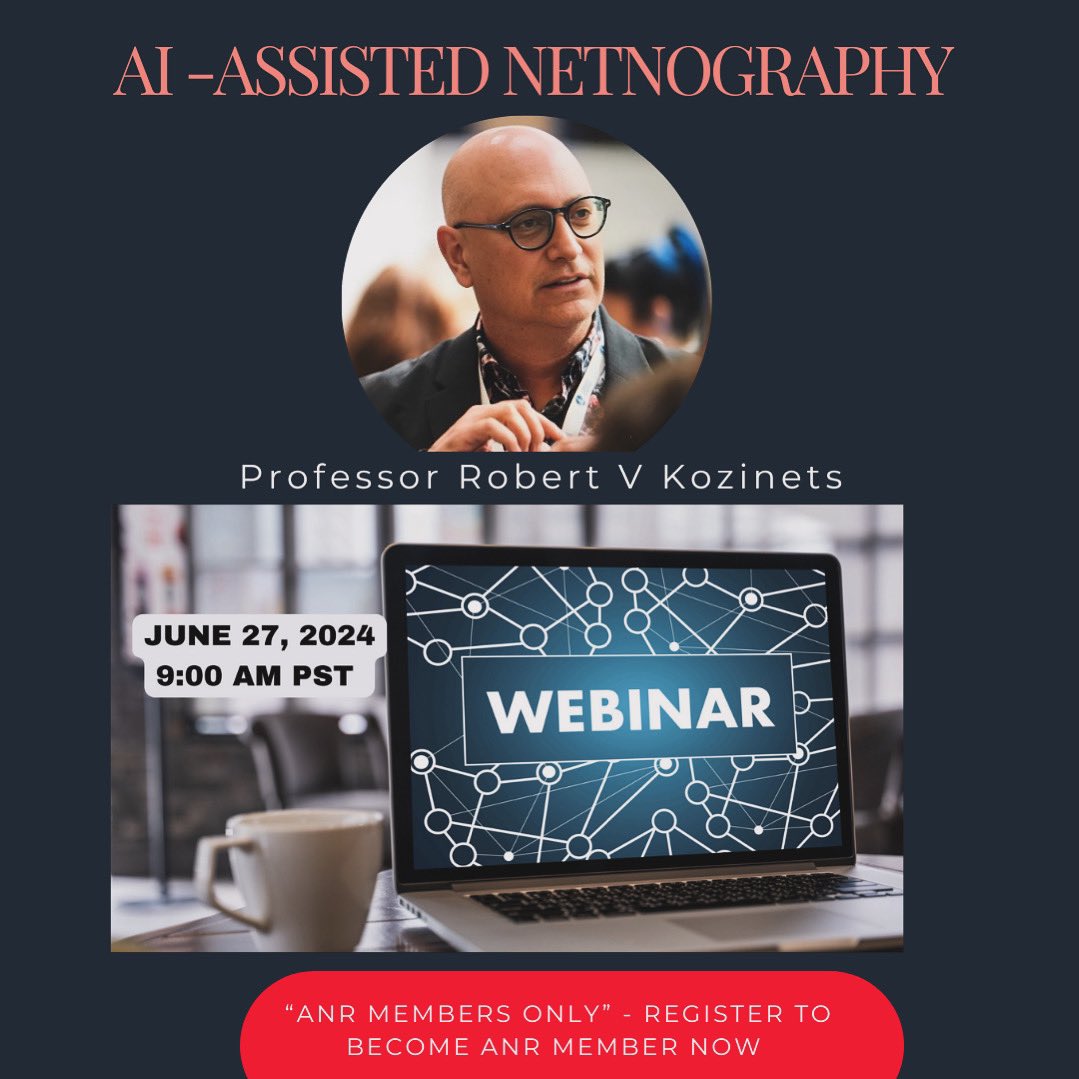 Are you ready for this #webinar 👁️ 

🔗 Sign up FREE today to become a member of the Association for Netnographic Research and get access to events like this! 

#research #netnography #netnowebinars #online 

Register on the link below: 
lnkd.in/ekUhGMVV