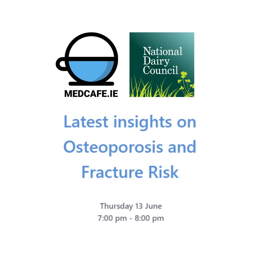 We are delighted to support medical educational through a <a href="/Medcafe1/">MEDCAFÉ</a> webinar with <a href="/frances_dockery/">Frances Dockery</a> from <a href="/Beaumont_Dublin/">Beaumont Hospital</a> on 'Latest Insights on Osteoporosis and Fracture Risk' today at 19:00! 💻🦴 #Osteoporosis #FractureRisk #BoneHealth #FromTheGroundUp <a href="/FLS_Ireland/">FLS Database Ireland</a>