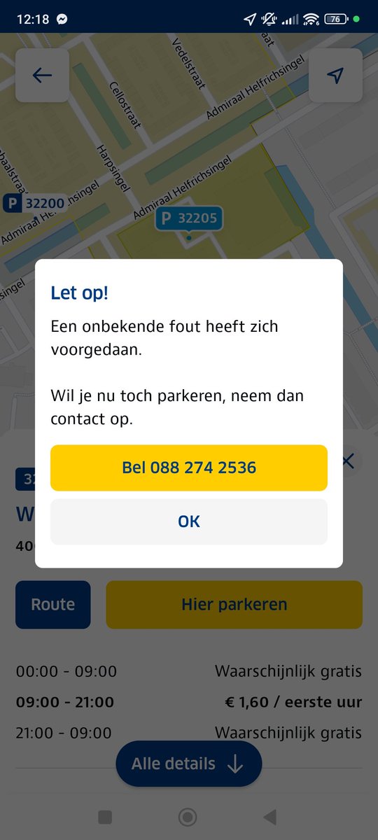 Ferentar's tweet photo. @ANWB hier ook problemen met het parkeren. Maakt ook niet uit waar we het proberen niks doet het. Ook het nummer bellen uit de pop-up werkt niet want die word opgehangen zodra die 1x over gaat. 

Hoop dat dit een overhand bekend probleem is en jullie werken aan een fix? https://t.co/VDdbtEbkhU
