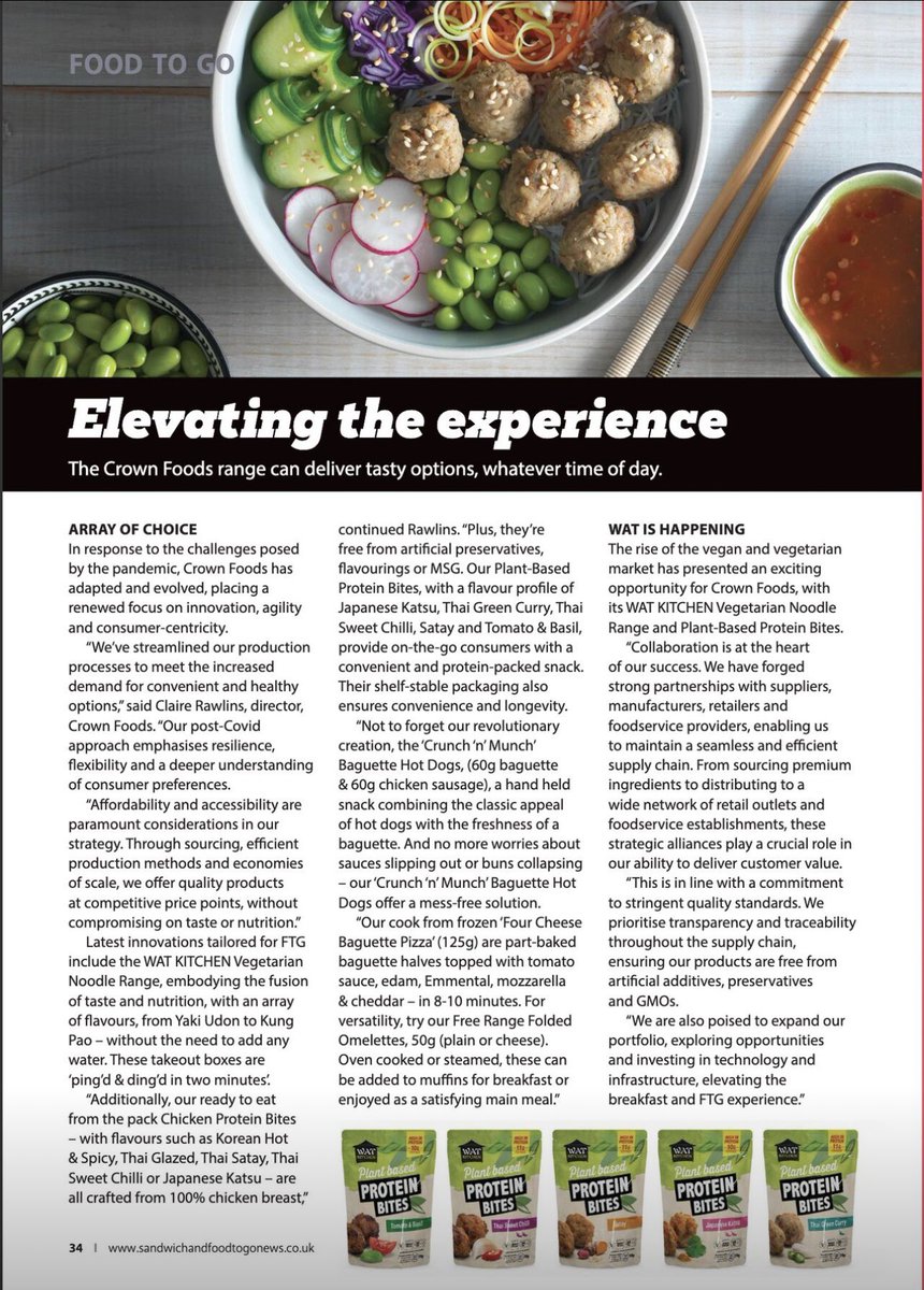 📢Exciting News🎉 We're thrilled to announce that we were featured in May’s edition of Sandwich &amp; Food to Go News magazine! 🥪✨

P34 and 35 looks at our innovative range of tasty options designed for every time of day.

#CrownFoods #FoodToGo #Innovation #SandwichFoodToGoNews