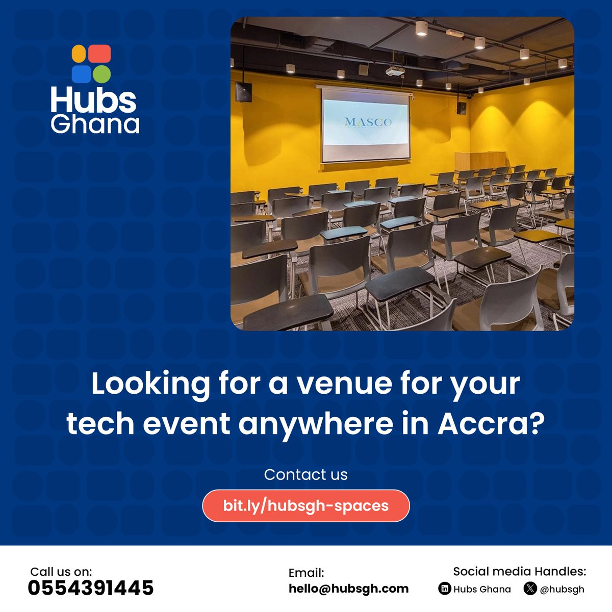 UncutLoft's tweet photo. Planning your next tech event in Accra? 

Say goodbye to venue headaches! We're Accra's tech event space matchmaker. Tell us your vision and budget, and we'll find the perfect venue.

Focus on a mind-blowing event, leave the venue to us!

Get in touch: https://t.co/c56na24J1R https://t.co/x60DhlMffj