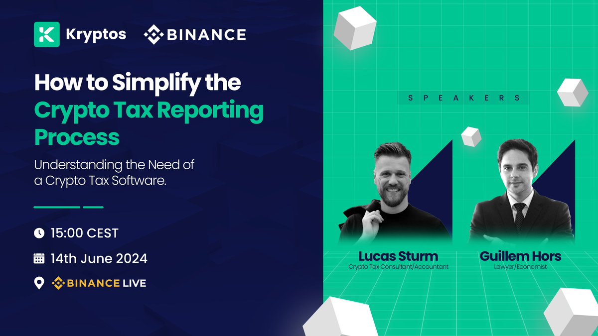 hellokryptos's tweet image. Scratching your head while doing crypto taxes this weekend? 🙇‍♂️

Good News! @hellokryptos is teaming up with @binance to bring you expert guidance!

Join Lucas Sturm &amp;amp; Guillem Hors on #Binance LIVE as they guide you through the process! 

Including live audience Q+A ⤵️  

📍…