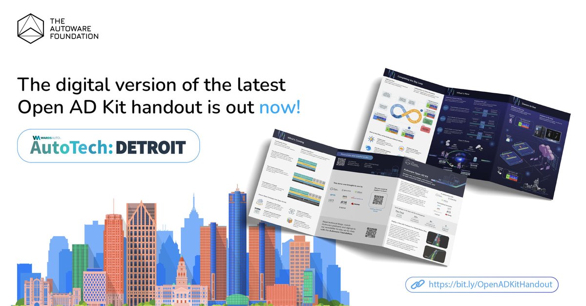 AutowareFdn's tweet photo. We had an amazing time at #AutoTechDetroit in the Suburban Collection Showplace in Novi last week! 🚗🏙️
You can discover all the details on LinkedIn 👉🔗:https://t.co/khpZd0HZi1
Also here’s your link to download your #OpenADKit handout 👉 https://t.co/3EW3vDz687 https://t.co/YLyJbVJAn7