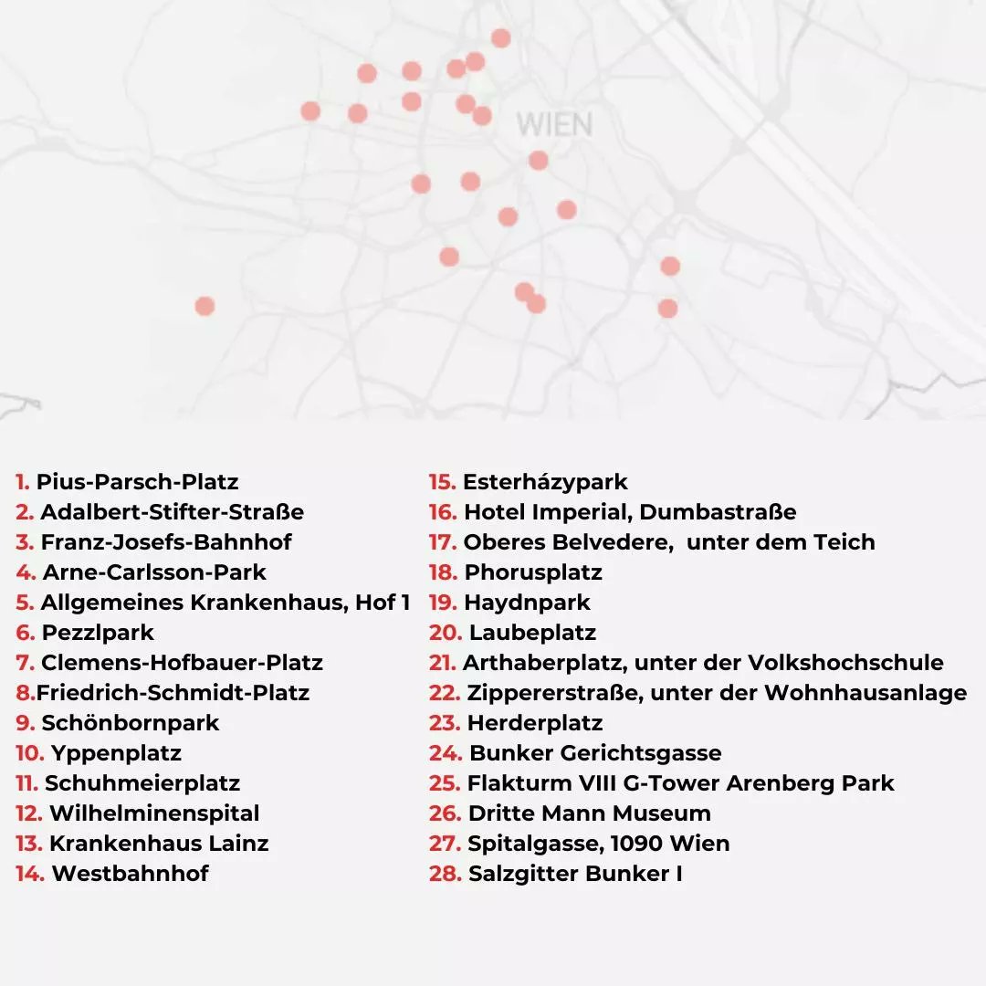 We have prepared a map of existing or those acted earlier, bomb shelters of #Vienna. With this post we urge not to forget about the war in Ukraine so that you never needed to use this map

Idea: <a href="/bickerstaff_734/">Bickerstaff.734</a>
