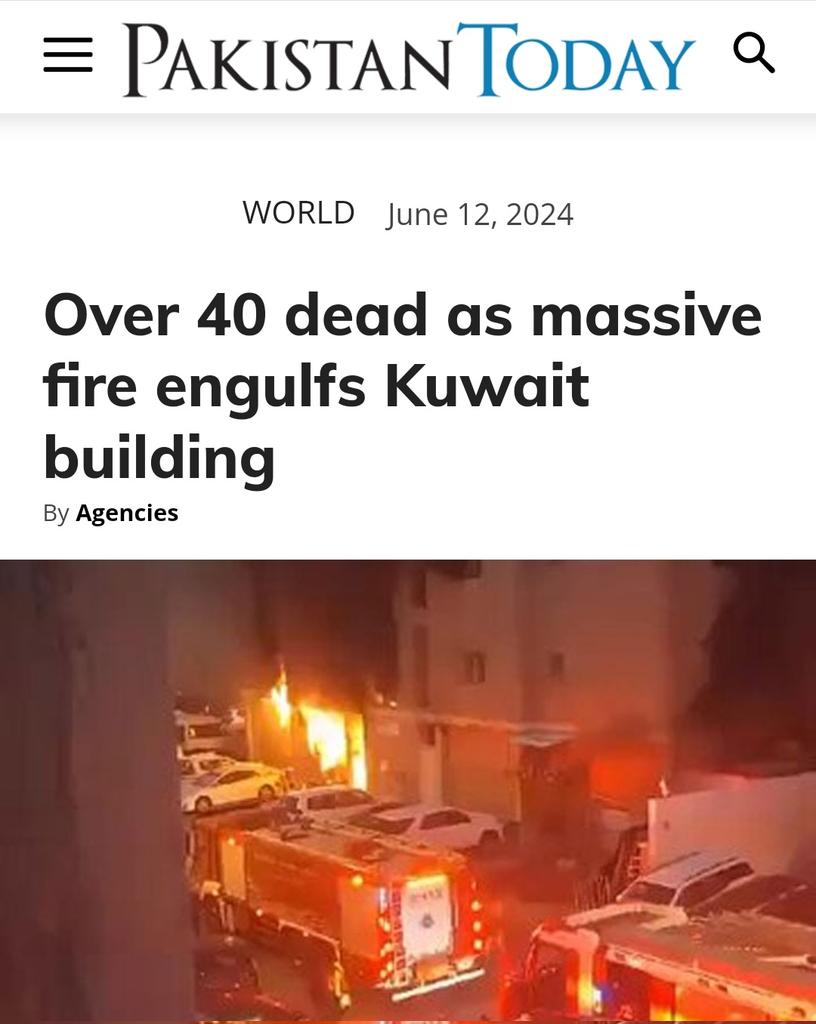 ahmadqaisartj's tweet photo. A sorrowful incident in Kuwait.
But still no one is talking about it.
Those 40 dead people lives matter.
Kuwait government has to explain it.
Justice for those labours.
#Kuwait #Pakistan #justiceforlabours #BattleForNumber10 #india https://t.co/H46IYLXt1e