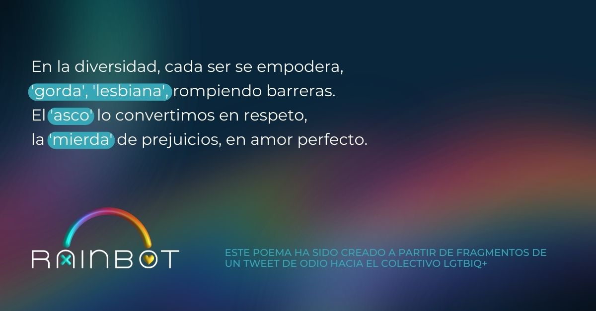 RainBotProject's tweet image. Ante el odio, amor. Ante mensajes violentos, versos diversos.  
#Rainbot #LGTBIQ+