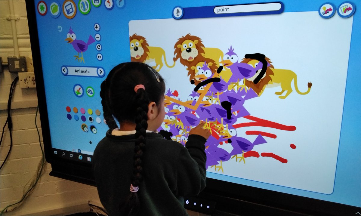 wyndclf's tweet photo. #WPSHoneycomb #Year1 children busy exploring the Paint app as part of our #Computing #WeAreIllustrators unit of work. Even better, we are using our brand new interactive board to do it! Check out our mark making! #leightrustb8 #WPS #autismresourcebase https://t.co/INjPiupEW8