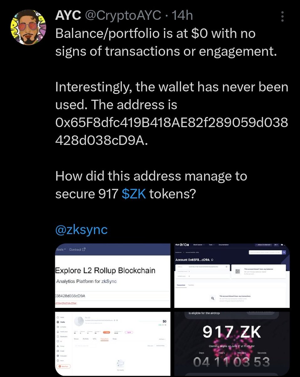 CryptoAYC's tweet photo. @Cointelegraph @zksync I think I dont have to say anything. These SS will tell everything. https://t.co/gCAdHwQWBU